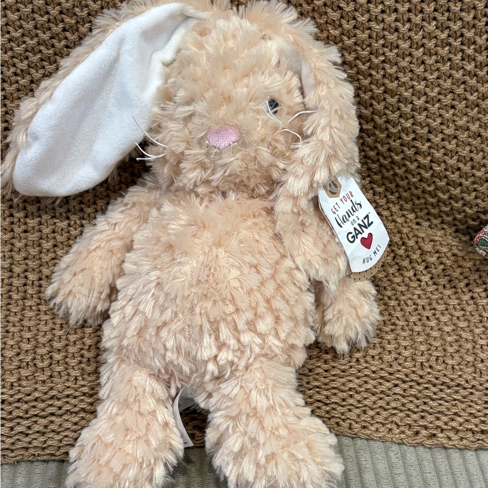 NEW GANZ Plush Beige Soft Floppy Bunny Toy  retired